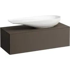 Laufen Il Bagno Alessi Schubladenelement, Ausschnitt rechts, 120x50x37cm, zu WT-Schale H81897 4, H430323097, Farbe: Dunkelbraun