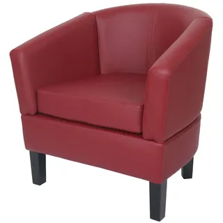 Mendler Lounge-Sessel HWC-O17, Sessel Clubsessel Cocktailsessel, FSC®-zertifiziert Kunstleder ~ bordeaux
