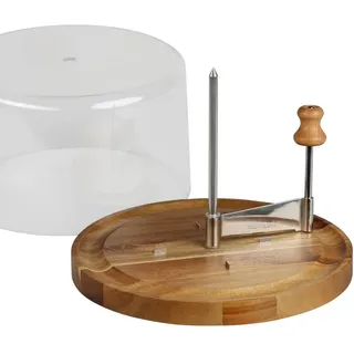 Kesper | Käsehobel mit Haube | FSC-zertifiziertem Akazienholz | 21,7 cm Ø | ideal für Tete de moine Käse