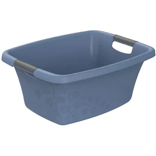 Rotho Flowers Wäschekorb, Kunststoff (PP) BPA-frei, blau, 25l, (50.5 x 38.3 x 21.8 cm)