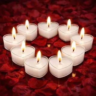 Herz Kerzen, 9 Stück Teelichter Herzförmige Kerzen, für Weihnachtsfeiern | Hochzeiten, Neujahr, Valentinstag, Geburtstag, Vorschlag, Party