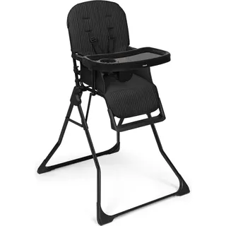 Hauck Sit N Go, Traditioneller Hochstuhl, Gepolsterter Sitz, Schwarz, Einfarbig, 5-Punkt, 15 kg - Schwarz