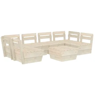 vidaXL 7-tlg. Garten-Paletten-Lounge-Set Imprägniertes Fichtenholz