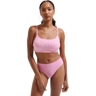 Juicy Couture Damen Diamante Bralette & Brief Unterwäsche bügellosem BH und Slip für Sport Freiteit u. Fitness in versch. Farben Dessous-Set, Begonia PINK, Standard