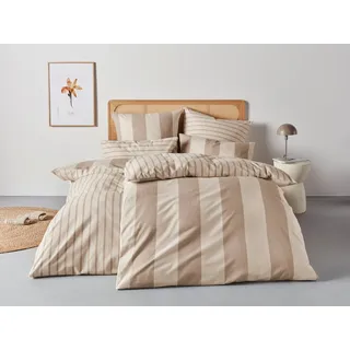 Home Affaire Bettwäsche »Sari« 2 Stk. tlg. in verschiedenen Qualitäten, maritime Bettwäsche mit Streifen, beige
