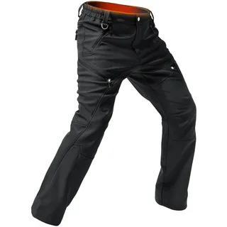 Moosehill Skihose Herren Thermohose Softshellhose:Wasserdicht Winddicht Warm Gefüttert Snowboardhose Schneehose Winterhose Herren zum Ski und Wandern(Schwarz,M)