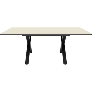 Esstisch "Reno", schwarz feinstruktur, glas kaschmir glanz, schwarz feinstruktur, glas kaschmir glanz, B:160cm H:75cm T:90cm, SET ONE BY MUSTERRING, Tische, Esstisch, Mit Vierkantfuß, wählbaren Gestellen und Plattenfarben