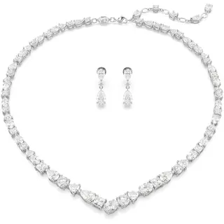 Swarovski Mesmera Set, Rhodinierte Halskette und Ohrringe mit Strahlenden Swarovski Kristallen