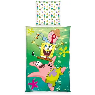 Herding SpongeBob 4475206050 - Bettwäsche, 80x80 cm + 135x200 cm, 100% Baumwolle