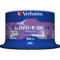Bild DVD+R DL 8,5GB 8x mattes silber 50er Spindel