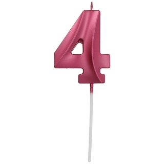 Folat 24244 Kuchen Kerze Glamour Ziffer/Zahl 4 Pink Metallic Geburtstagskerzen für Geburtstag, Geburtstagsdeko, für Kinder Partys, Hochzeiten, Firmenfeiern, Jubiläen, 7 cm