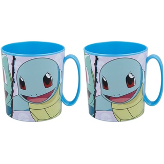 4842 Pokemon Schule Set bestehend aus 2 Tassen Mikrowelle 350 ml, wiederverwendbar, BPA-frei