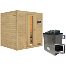 Bild von Karibu Sauna Anja 9 kW Saunaofen mit externer Steuerung, für 3 Personen - beige