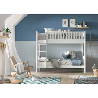 Vipack Etagenbett , Weiß , Holz , Kiefer , massiv , Höhe ca. 20 cm , 90x200 cm , nicht verstellbar , Babymöbel & Kindermöbel, Kinderzimmer & Jugendzimmer, Stockbetten