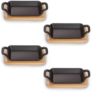 Echtwerk Pfannenset , Schwarz , Metall , 4-teilig , 0,25 l , rechteckig , 10x2.5x17 cm , kratzfest , Kochgeschirr, Pfannen, Pfannensets