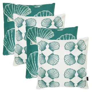 icon Outdoorkissen 4er Set , Türkis , Textil , Wasser/Strand/Meer , Quadratisch , 43x43 cm , Gartenmöbel, Gartenpolster & Auflagen, Gartenkissen