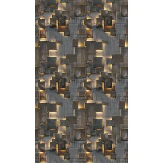 Livingwalls Beton-Fototapete – Grau, Gelb – Wandbild XXL 1,59 x 2,80 m