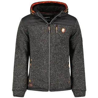 Geographical Norway Toledoama Herren-Fleece, dünn, warm, mit Reißverschluss, für Herbst, Winter, Frühling, warm, langärmlig, Pullover, weiches Fell, Komfort, Outdoor (Schwarz XL), Schwarz, XL