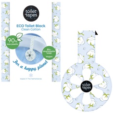 Toilet Tapes - Mit 220+ Spülungen & bis zu 90% weniger Plastik Alternative zu WC-Block - Unauffälliger Hänge WC Duftspüler - Toilettenduft, Clean Cotton