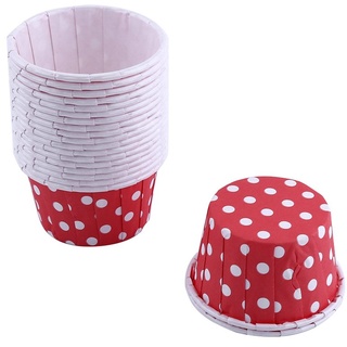 100 Stück Cupcake Liner Papierkuchen Cupcake Liner Case Wrapper Mini Kuchen Backbecher für Party Hochzeit Weihnachten 7 Farben (rot)