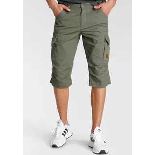 Bermudas BRUNO BANANI, Herren, Gr. 31, Länge 32, grün (olivgrün), Denim/Jeans, Obermaterial: 100% Baumwolle, schmal knieumspielend, Hosen Bermudas, schmale Passform, gerade Beinform, mit Cargotaschen, Topseller
