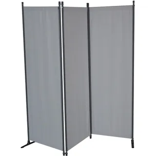 Angerer Paravent 3-teilig, Sicht- & Sonnenschutz, Raumtrenner, Innen & Outdoor Büro Balkon/Terrasse, Schlafzimmer, Garten, Made in Germany, waschbare Bezüge, Swingtex hellgrau