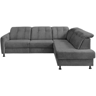 Livetastic Ecksofa , Anthrazit , Textil , Uni , L-Form , 270x198 cm , Made in Europe , seitenverkehrt erhältlich, Rücken echt, motorische Relaxfunktion, Herz-Waage-Funktion, USB-C-Anschluss , Wohnzimmer, Sofas & Couches, Wohnlandschaften, Ecksofas