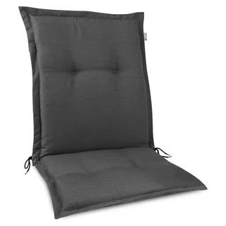 Beautissu Premium Gartenstuhlauflage Niedriglehner 105x50x7cm, Anthrazit - Dunkelgrau