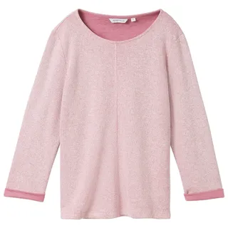 Tom Tailor Damen 3/4 Arm Sweatshirt, rosa, Meliert, Gr. XXL