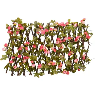 vidaXL Rankgitter mit Künstlichem Efeu 5 Stk. Erweiterbar 180x20 cm - Rosa