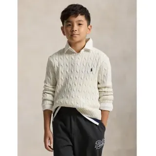 Polo Ralph Lauren für Jungen. 323702674024 Beigefarbener Baumwolljersey in ecru gestrickter Baumwolljersey ((M) 8/9años= 140/149cm), Lässig,