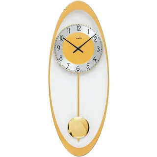 AMS Quarz-Pendeluhr, Quarz-Pendelwerk, 19x50x3cm, 7417 - Gold
