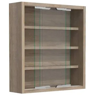 VCM Glasvitrine hängend Vitrine Glas mit ESG-Sicherheitsglas Maße: cm - holzfarben , B. 37 x 10 Hängevitrine Agisa S