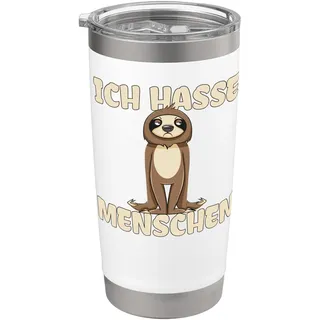 Ich Hasse Menschen Faultier Doppelwandiger Edelstahl-Thermobecher