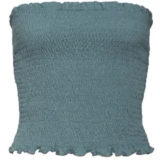 LASCANA LASCANA, Bandeautop aus Viskosejersey, rundum gesmokt, schulterfreies Crop-Top, grün