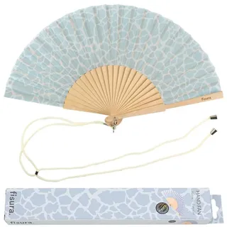 FISURA - Origineller Handfächer mit Eiscreme-Aufdruck. Moderner Fächer aus Holz. Fächer für Kinder. Rosa Fächer. Maße: 42,5 x 23 cm. Materialien: Holz und Textil.