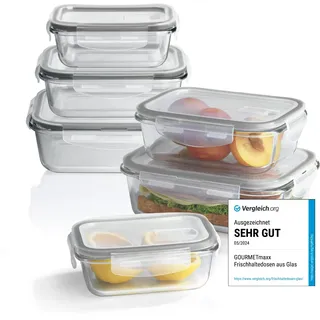 GOURMETmaxx Klick-it Frischhaltedose grau 1,04 l 6-teiliges Set