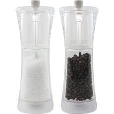 Grunwerg gmill 2er Set Luxus Salz und Pfeffermühlen aus Acryl und Keramik – 18cm hoch, recheckig