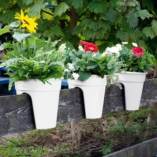 KHW Flowerclip Ø 27 x 27,5 cm weiß 3 Stück