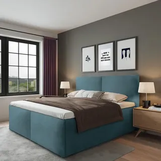Halmon Schlafkomfort Betten Milano 160 x 200 cm H3 Blau