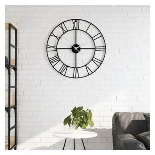 vidaXL Wanduhr Schwarz Ø50 cm Eisen