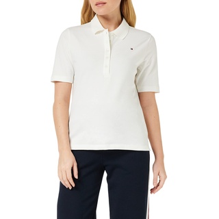 Tommy Hilfiger Damen Poloshirt Kurzarm 1985 Pique Polo Regular Fit, Weiß (Ecru), L