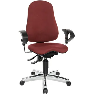 Topstar SI59UG27, Sitness 10 ergonomischer Bürostuhl, Schreibtischstuhl, inkl. höhenverstellbaren Armlehnen, Bezugsstoff bordeaux / rot