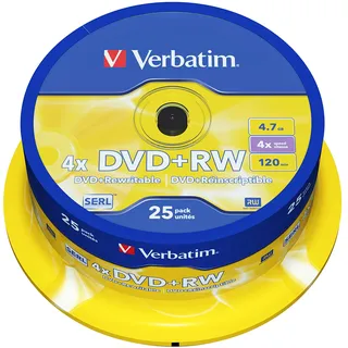 Verbatim DVD+RW 4.7 GB, 25 Stück