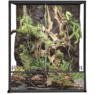 Reptiles Planet Aluminium Elegance Terrarium für Reptilien/Amphibien 30 x 30 x 45 cm, Schwarz