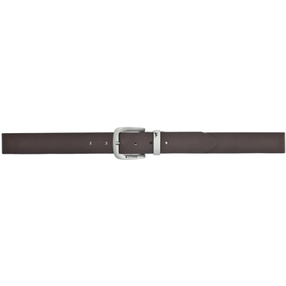 Ledergürtel MUSTANG "Franklin", Herren, Gr. 85, braun (dunkelbraun), Rindsleder, unifarben, Gürtel Ledergürtel, mit Dornschließe aus geschwärztem Silber, unifarben