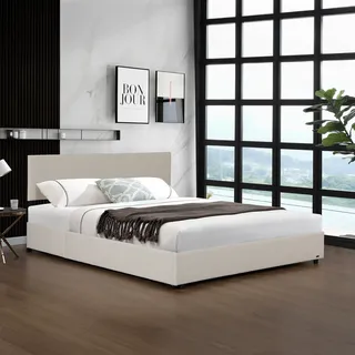 Polsterbett 'Juva' Cord mit Lattenrost 160x200 cm Beige - Beige