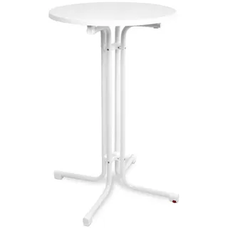 Beautissu Stehtisch Ø 70 cm höhenverstellbar klappbar Weiß
