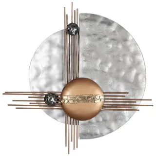 Kunstloft Wanddeko Silber 60/60 cm , Silberfarben , Metall , 1.8x60x6 cm , Bilder & Rahmen, Wanddeko