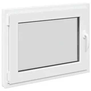 vidaXL Kellerfenster RISOR 80 x 50 cm PVC und Glas Weiß - Weiß